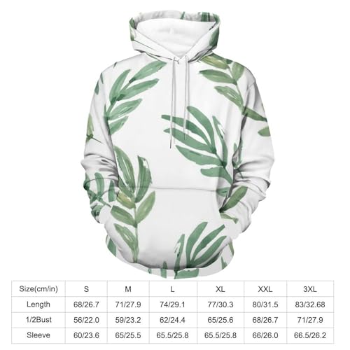 Sweats à capuche pull manche longue motif feuille verte taille S