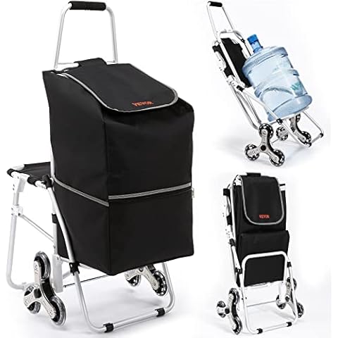 VEVOR Einkaufstrolley, zusammenklappbar, 50 l, Treppe, 75 kg Cover