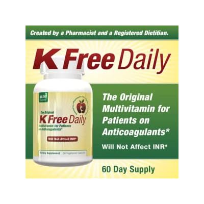 Multivitamin - No Vitamin K - Safe for People on Blood Thinners - 60 Capsules (2 Months Supply)