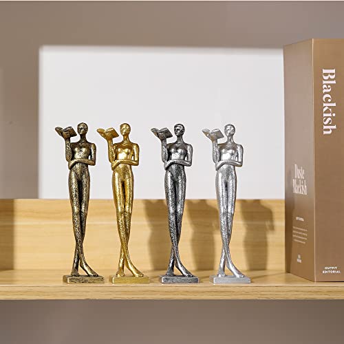 Grapmktg Home Decor Standing Reading Women Statue Aesthetic Room Decor Modern Sculpture Abstract Decoration On Shelf Table Desk For Living Room Office Bedroom Bronze 1 Pack #TOP2