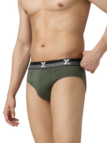 Image of XYXX Men's Aero 100% Super Combed Cotton Regular Fit Solid Anti Bacterial Briefs with No Marks Waistband (Pack of 3)