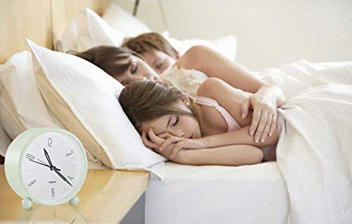 image for JALL Analog Alarm Clock, 4 inch Super Silent Non Ticking Small Clock w