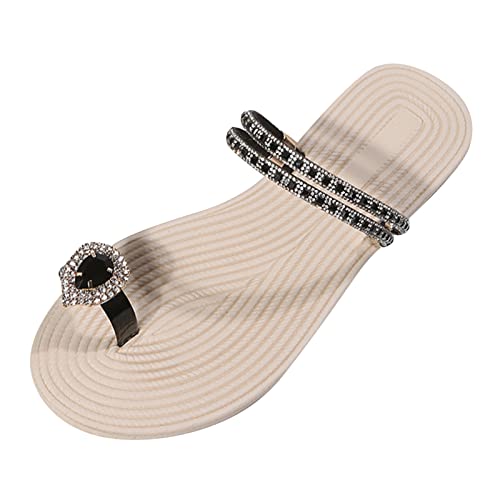 Genérico Sandalias Casual Verano Mujer,Zapatillas De Mujer Zapatillas De Punta Plana Zapatillas De De ImitacióN Sandalias De Playa De Moda