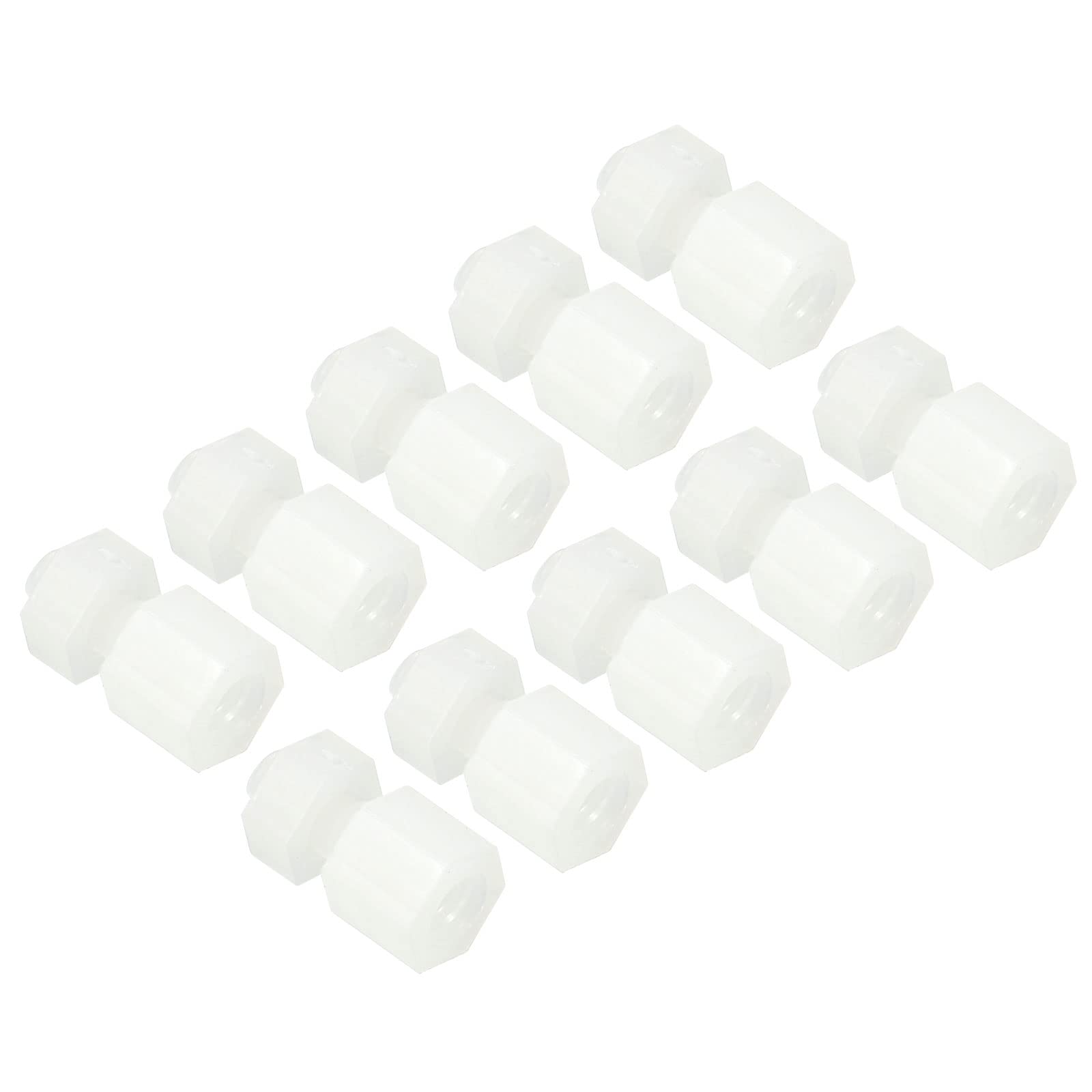 PATIKIL M3x5+6mm Male Female Standoff, 100Pcs Nylon Screws Hex Spacer with 100Pcs Nut for PCB Motherboard, Computer Case