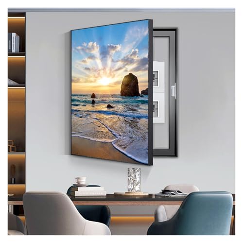 Stylish Detive Electric Meter Box Cover - Wall-Mounted Decorative Panels for Electricity Meter & Panel, Home Décor Wall Art, 60x80cm/24x31in, Various Designs Available