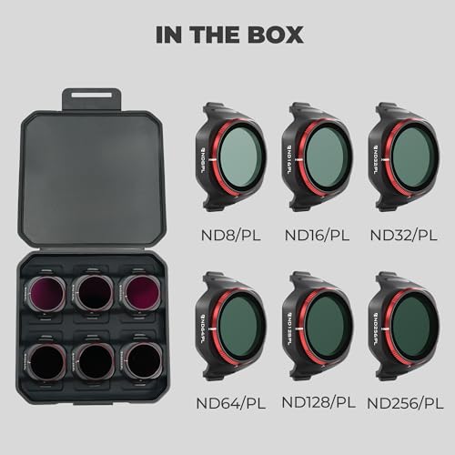 Freewell Bright Day 6-pak filtrów ND/PL do DJI Mini 5 Pro – ND8/PL, ND16/PL, ND32/PL, ND64/PL, ND128/PL i ND256/PL – filtry polaryzacyjne do kontroli ekspozycji i redukcji odblasków