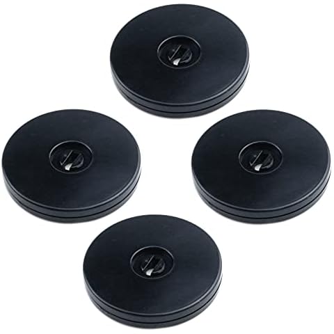 Coshar 4Pcs Lazy Susan Turntable With Acrylic 3" Organizers for Kitchen 75MM Food Storage Turntable Bearings Hardware for Cabinets Pantry Decorating Table Cake, Black Cover