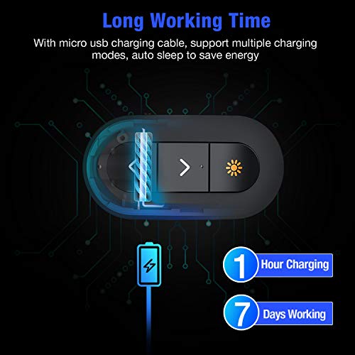 Image of Rechargeable Finger Ring Wireless Presenter Clicker for PowerPoint, Keynote, Mac, Laptop - USB Presentation Remote with 2.4GHz RF