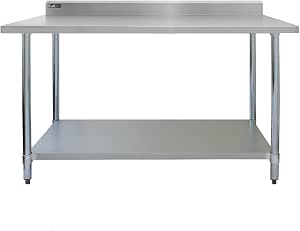 Scaffale A 3 Ripiani In Acciaio Inox Per Cucina, 80x80x40 Cm, Capacità 20-30 Kg Per Ripiano, Regolabile, Facile Da Pulire