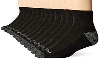 Fruit of the Loom mens 12 Pair Pack Dual Defense Cushioned Casual Sock, Black, 6-12