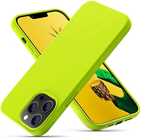 OitiYaa Liquid Silicone Case Compatible with iPhone 13 Pro Case,Full Body Protection,Ultra Slim Shockproof Phone Case with Soft Anti-Scratch Microfiber Lining,6.1 inch, Mint Green