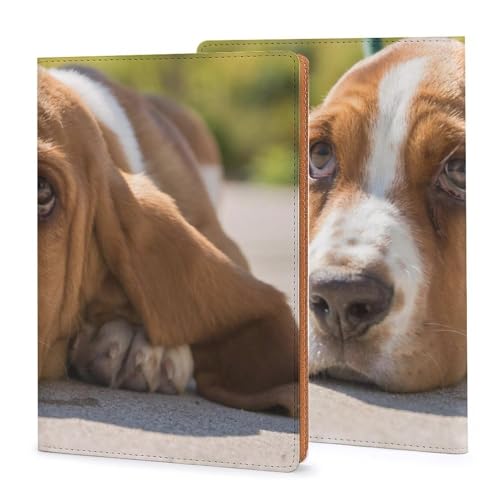 Carnet A5 Basset Hound couverture réutilisable en cuir synthétique pour le bureau