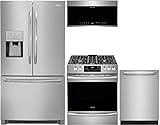 Frigidaire 4-Piece Stainless Steel Kitchen Package with FGHD2368TF 36' French Door Refrigerator, FGEF3036TF 30' Freestanding Electric Range, FGID2476SF 24' Fully Integrated Dishwasher and FGMV176NTF 30' Over-the-Range Microwave