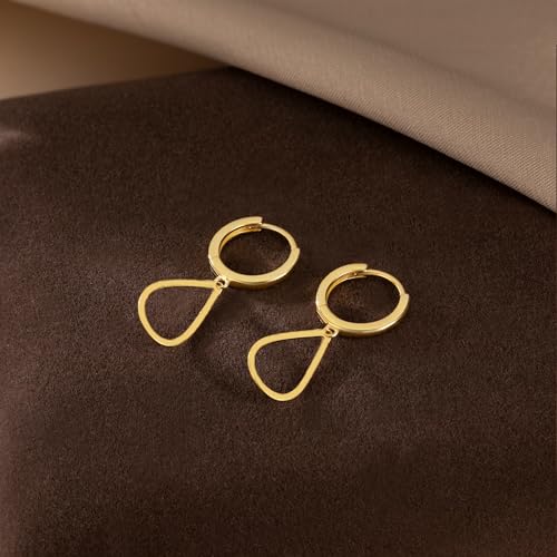 Reffeer Solid 925 Sterling Silver Teardrop Hoop Earrings Dangle for Women Teen Girls Water Drop Earrings Dangle Hoop Earrings4