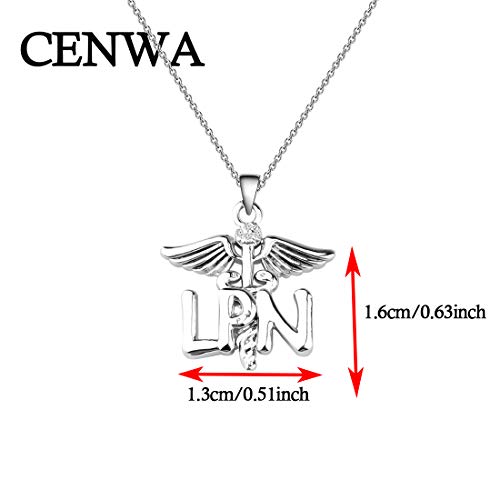 CENWA LPN Licensed Practical Nurse Necklace Gift LPN Caduceus Angel Necklace Graduation Gift for LPN Practical Nurse Jewelry2