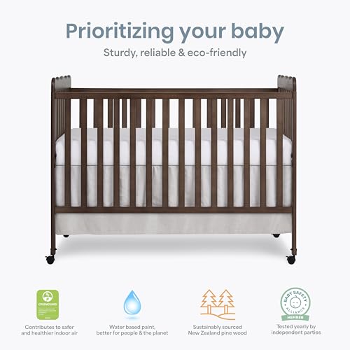 Image of Dream On Me Full Size Carson 3-in-1 Convertible Baby Crib, Locking Wheels