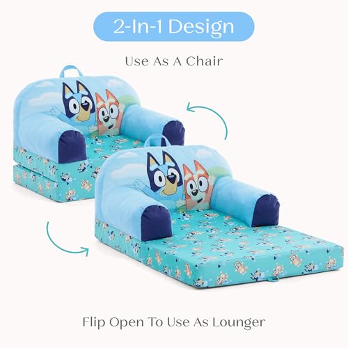 Delta Children - Bluey Cozee Buddy Flip-Out Kids Chair, Blue - image 3