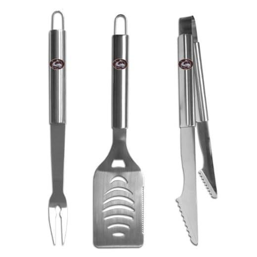 NHL Colorado Avalanche Stainless Steel 3 Piece BBQ Tool Set