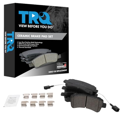 TRQ Rear Ceramic Brake Pad Set Compatible with 2014-2021 Ram ProMaster 1500 2014-2021 2500 2014-2021 3500 with Vented Rear Rotors Models by TRQ - Used condition - US$38.11