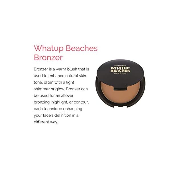 Vegan-and-Cruelty-Free-Fine-Lightweight-Bronzer-Powder-for-Face-Elizabeth-Mott-Whatup-Beaches-Facial-Bronzing-Powder-for-Contouring-and-Sun-Kissed-Coverage-Matte-10g Elizabeth Mott Whatup Beaches Bronzer Face Powder Contour Kit - Vegan and Cruelty Free Facial Compact Bronzing Powder for Contouring and Sun Kissed Makeup Finish - Matte shade (10 g)