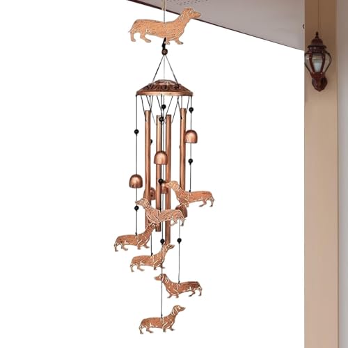 Carillon à vent commémoratif pour surmonter la perte d'un chien : souvenir métal pour porche
