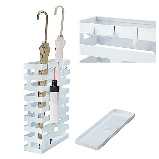 Best stand alone umbrella rectengular Elegant Metal Umbrella Stand with Hooks