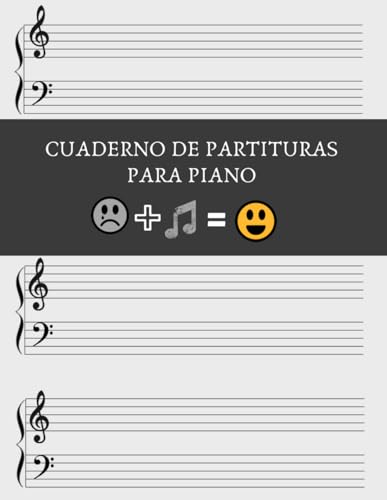 Imagen de CUADERNO DE PARTITURAS PARA PIANO: CUADERNO DE MÚSICA CON PENTAGRAMAS LIBRO PAUTADO PARA EL ESTUDIO Y COMPOSICIÓN MUSICAL PARA PIANO