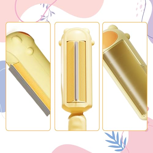 Image of Pet Hair Remover for Couch- Dog Hair Remover, Cat Hair Remover for Couch, Furniture, Carpet, Car Seat, Reusable Roller with Self-Cleaning Base- Upgraded Animal Fur Removal Tool(Yellow