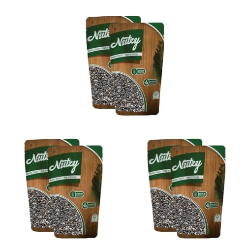 Image of Nutzy Chia Seeds for Energy 400 Grams (200 Grams X 2) - High Fiber & Plant Protein for Digestion and Rich in Omega-3 or Antioxidants - Chia Seeds Perfect for Smoothies, Salads, Pudding, Meal Replacement & Clean Eating Lifestyle