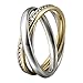 Produktbild Heideman Bicolor Ring Damen aus Edelstahl poliert und vergoldet Damenring für Frauen Dreierring Crystal 56 sr2314-7-1-56