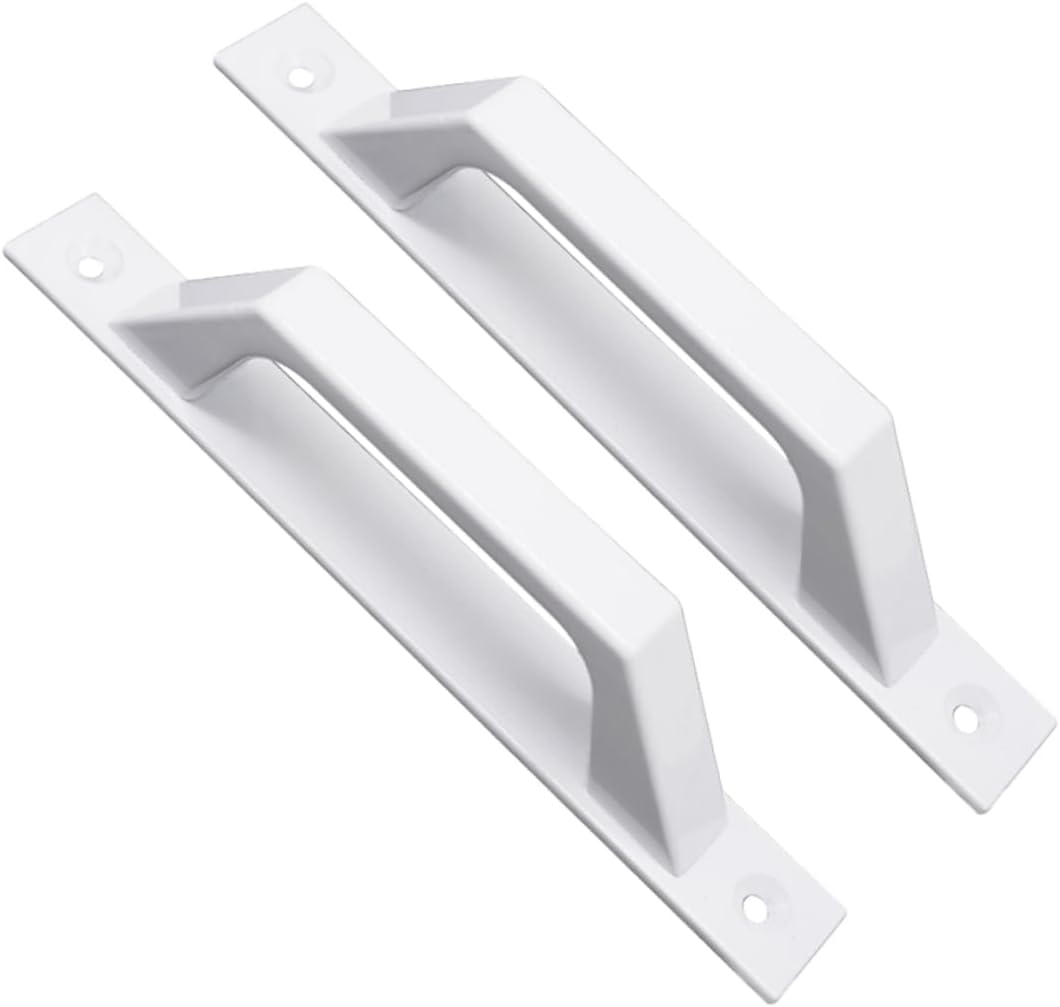 Alloy Door Handle Set White Antique Style Industrial Handles with Bar Pulls for Cabinet Gate Shed French Doors
