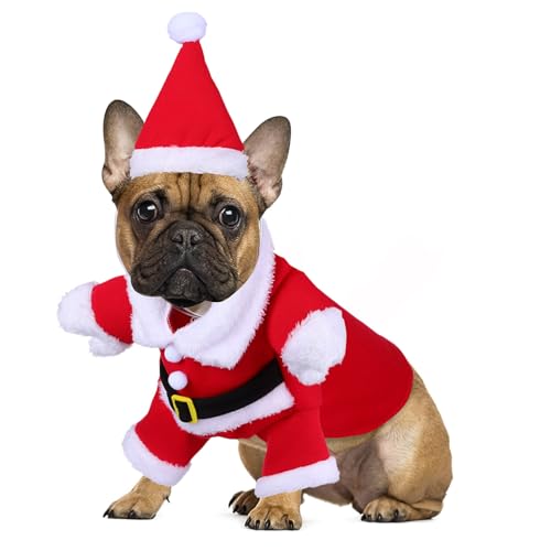 Disfraz Perro XL Navidad Abrigo y Sombrero Rojo