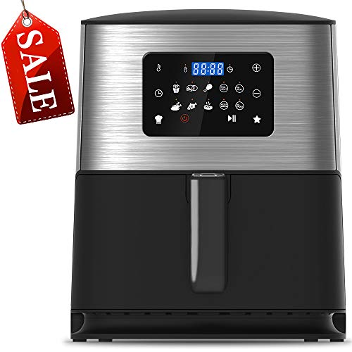 GOODNEW 1700w 7.5Qt Hot Air Fryer,10 Pre-Set Menus&Adjustable Cooking Time, LED Touch Screen