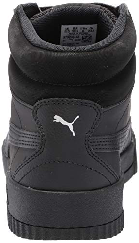 PUMA Women's Carina Mid Sneaker, Black Black, 7