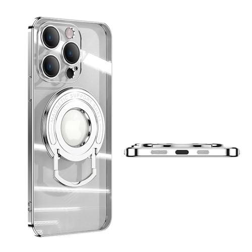 【SUYYPW】適用 iPhone 17 ケース クリア 透明 MagSafe対応 多機能 隠しスタンド ワイヤレス充電対応 アイホン 17 人気 カバー 耐衝撃 傷防止 マグセーフ リング マグネット搭載 黄変防止 カメラレンズ保護 アイフォン17 カバ