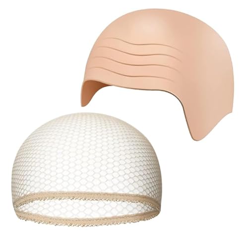 WERIGONI Set di 2 Cappelli Calvi, Set di Cappelli Lisci in Lattice Spesso Parrucca con Teschio Finto per Cosplay di Halloween e Parrucca Pelata per Bambini e Adulti