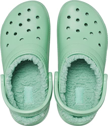 Image of Crocs Unisex-Adult Classic Lined Clog | Fuzzy Slippers, Jade Stone, 6 Men /8 Women