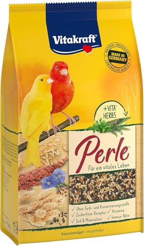 Vitakraft Kanarien Perle, Futter für Kanarienvögel, mit Vitaminen und Mineralien, mit Getreide und Leinsaat, ohne Zusatz von Zucker (1x 1kg) Vitakraft Kanarien Perle, Futter für Kanarienvögel, mit Vitaminen und Mineralien, mit Getreide und Leinsaat, ohne Zusatz von Zucker (1x 1kg)
