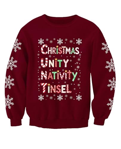 Tinsel C*nt Offensive Funny Rude Adults Christmas Jumper Sweatshirt (UK Alpha XL Regular Regular) Burgandy