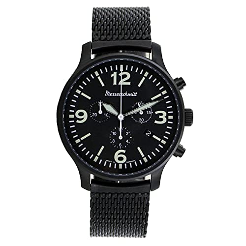 Messerschmitt Herren-Chronograph für Flieger Schwarz ME-3H205M-PVD