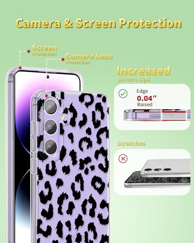 Coque Samsung S24 antichoc transparente fine avec motif léopard noir