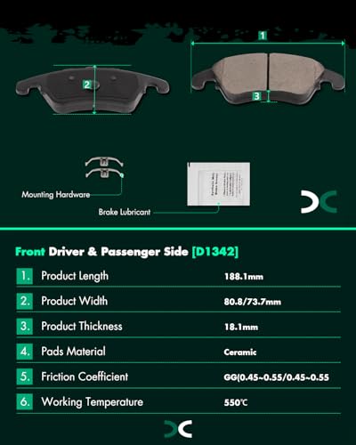 Image of SCITOO D1342 D1341 Front Ceramic Rear Semi-Metal Brake Pad Sets 2014 For Mercedes-Benz For C250,2013-2014 For C300,2008-2014 For C350,2010-2014 For E350,2017 For E400,2010-2011 2017 For E550