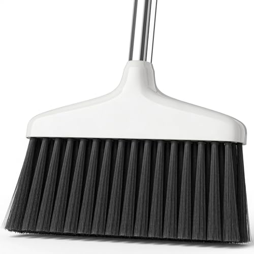Image of Handy Broom, Indoor /Outdoor Brooms, Duty Kitchen Broom, for Home Garage Kitchen Office Courtyard Lobby Patio Lawn Concrete (1, White)