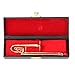Cyrank Trombone Model Ornament, Metal Musical Instrument Model Trombone Display Ornament with Stand and Case Miniature Musical Replica Decoration