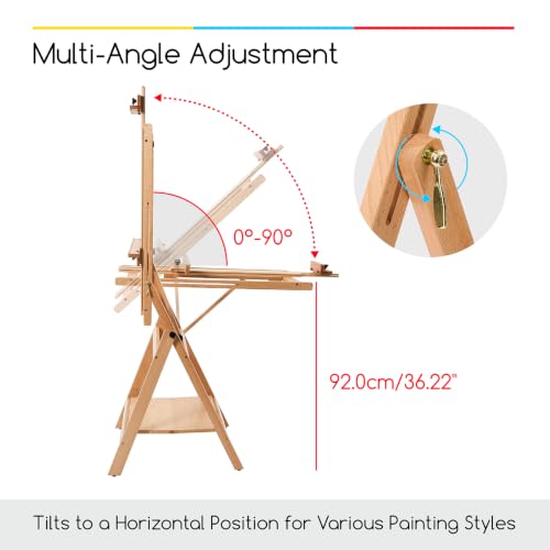 Image of MEEDEN Large Studio Artist Easel: Heavy Duty H-Frame Easel for Painting