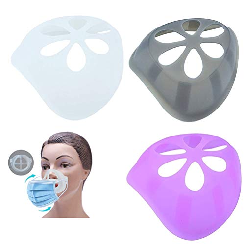 3D Bracket Cool Silicone Mask Inner Support Lipstick Protection for Kids for Adults (BWPink)