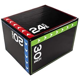 BalanceFrom 3 in 1 20 Inch 24 Inch 30 Inch Foam Plyometric Box Jumping Exercise, 16-Pound, Colored