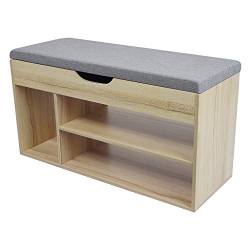 Entryway Shoe Bench ZIPSAK Shoe Rack for Entryway with Cushion Padded Seat Shoe Organizer for Entryway Bedroom Living Room Hallway Garage Mud Room
