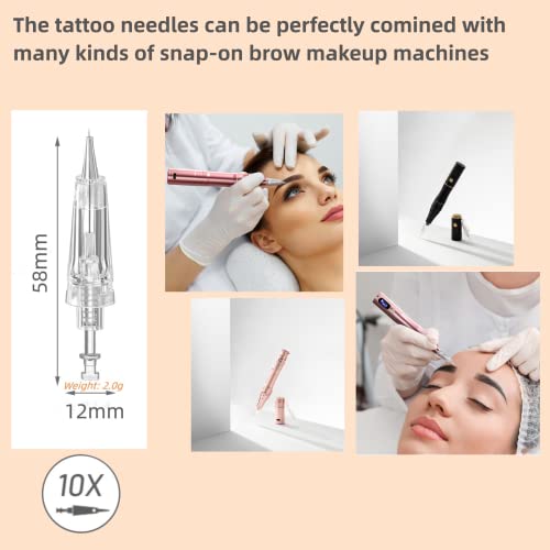 Whalrace BEE01 Pmu Needles, 10 Pcs 7F/7Fp Safe And Disposable Microblading Needles, Pmu Cartridge Needles For Shading Eyebrows, Eyeliners, Tattoo thumb #1