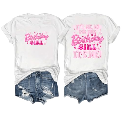 Image of Birthday Girl Shirt 2nd 3rd 4th 5th 6th 7th 8th 9th 10th Birthday Outfit for Girls Cotton Round Neck Tops